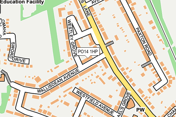 PO14 1HP map - OS OpenMap – Local (Ordnance Survey)