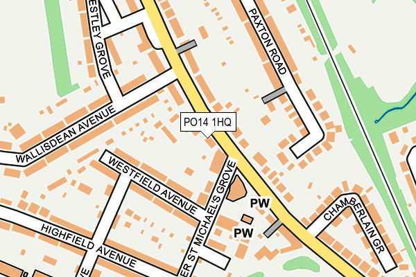 PO14 1HQ map - OS OpenMap – Local (Ordnance Survey)