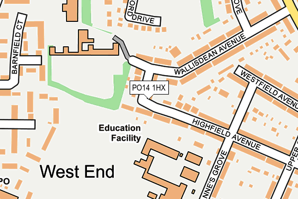 PO14 1HX map - OS OpenMap – Local (Ordnance Survey)