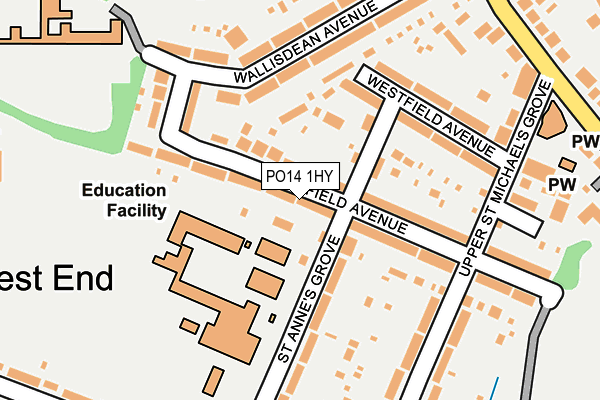 PO14 1HY map - OS OpenMap – Local (Ordnance Survey)