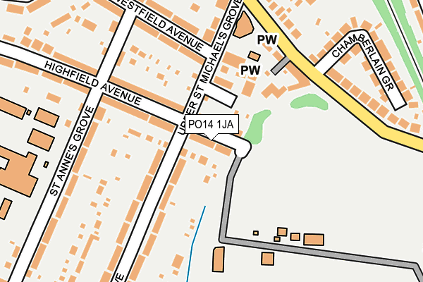 PO14 1JA map - OS OpenMap – Local (Ordnance Survey)