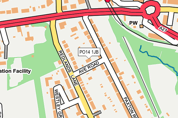 PO14 1JB map - OS OpenMap – Local (Ordnance Survey)