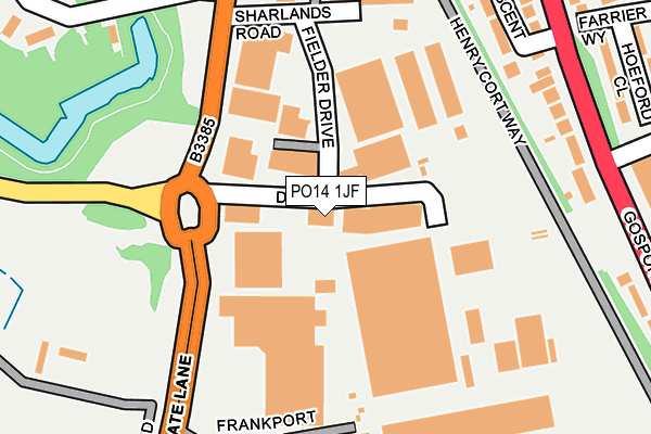 PO14 1JF map - OS OpenMap – Local (Ordnance Survey)