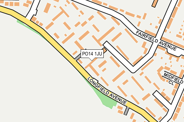 PO14 1JU map - OS OpenMap – Local (Ordnance Survey)