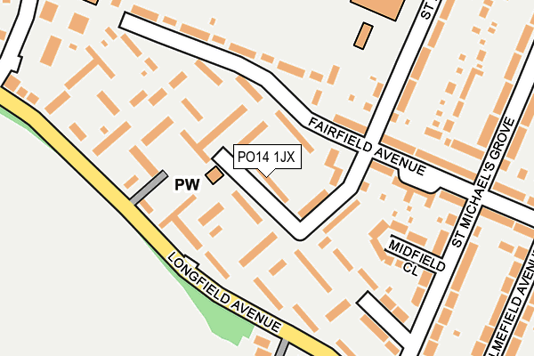 PO14 1JX map - OS OpenMap – Local (Ordnance Survey)