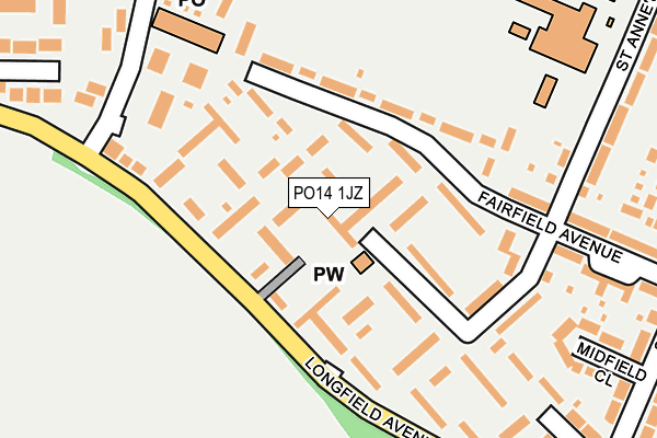 PO14 1JZ map - OS OpenMap – Local (Ordnance Survey)