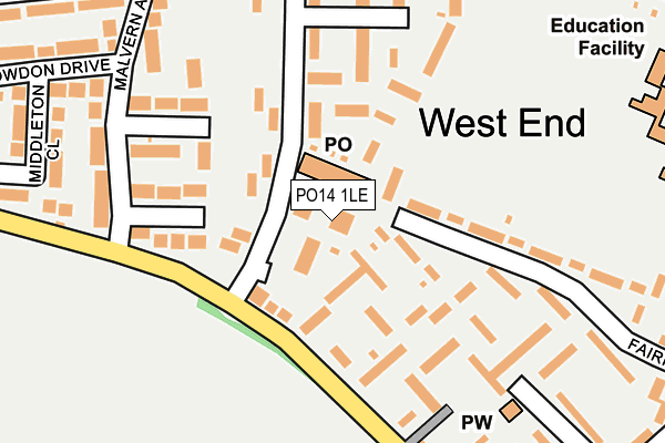 PO14 1LE map - OS OpenMap – Local (Ordnance Survey)