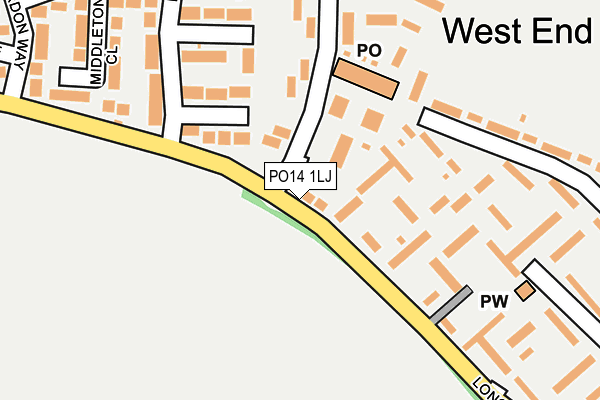 PO14 1LJ map - OS OpenMap – Local (Ordnance Survey)