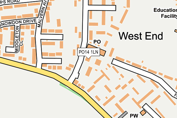 PO14 1LN map - OS OpenMap – Local (Ordnance Survey)