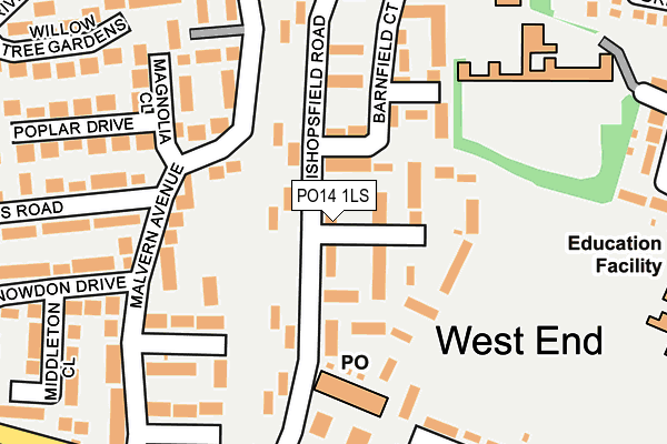 PO14 1LS map - OS OpenMap – Local (Ordnance Survey)