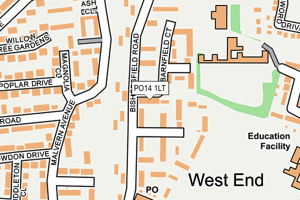 PO14 1LT map - OS OpenMap – Local (Ordnance Survey)