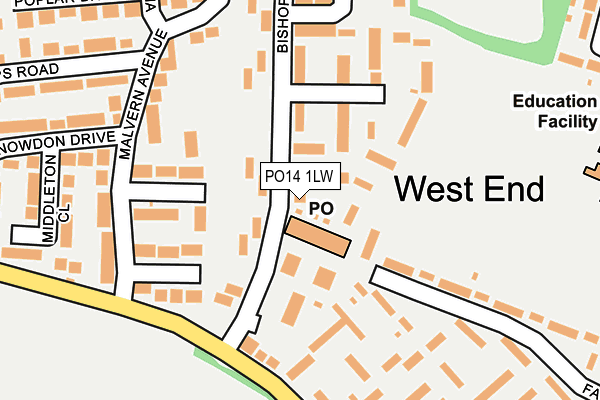 PO14 1LW map - OS OpenMap – Local (Ordnance Survey)