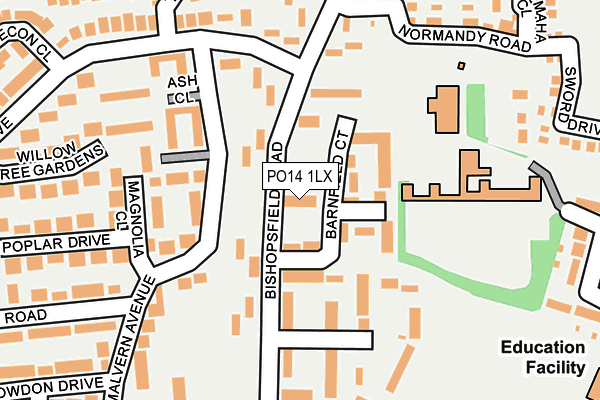 PO14 1LX map - OS OpenMap – Local (Ordnance Survey)