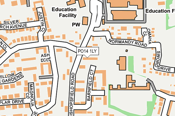 PO14 1LY map - OS OpenMap – Local (Ordnance Survey)