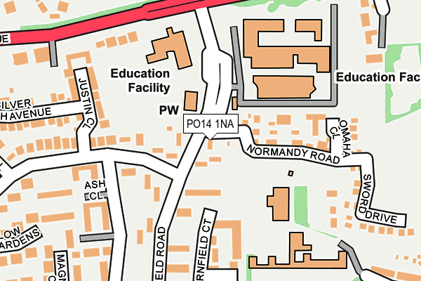 PO14 1NA map - OS OpenMap – Local (Ordnance Survey)