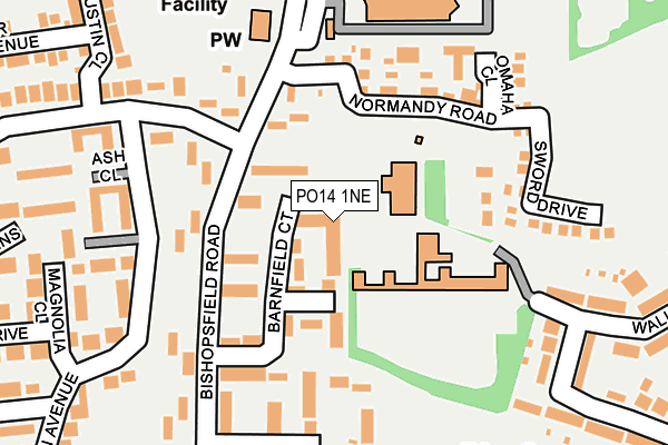 PO14 1NE map - OS OpenMap – Local (Ordnance Survey)