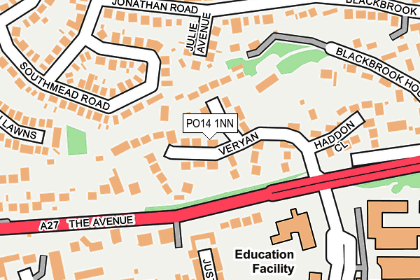 PO14 1NN map - OS OpenMap – Local (Ordnance Survey)