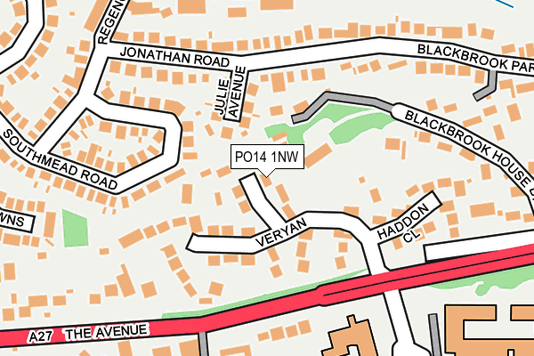 PO14 1NW map - OS OpenMap – Local (Ordnance Survey)