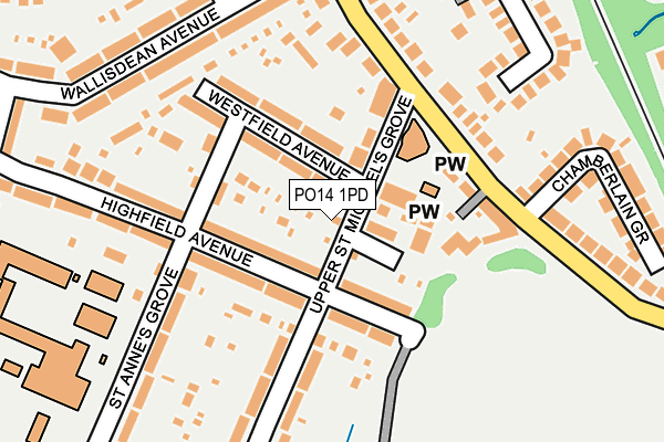 PO14 1PD map - OS OpenMap – Local (Ordnance Survey)