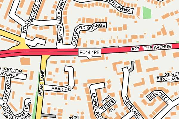 PO14 1PE map - OS OpenMap – Local (Ordnance Survey)