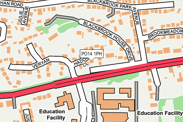 PO14 1PH map - OS OpenMap – Local (Ordnance Survey)