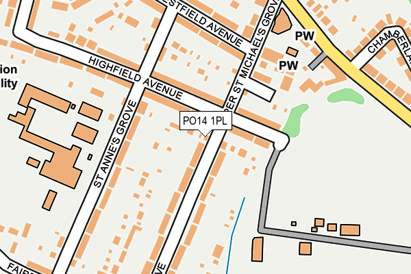 PO14 1PL map - OS OpenMap – Local (Ordnance Survey)