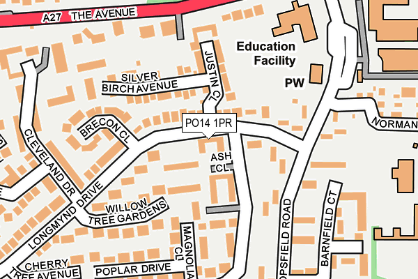 PO14 1PR map - OS OpenMap – Local (Ordnance Survey)