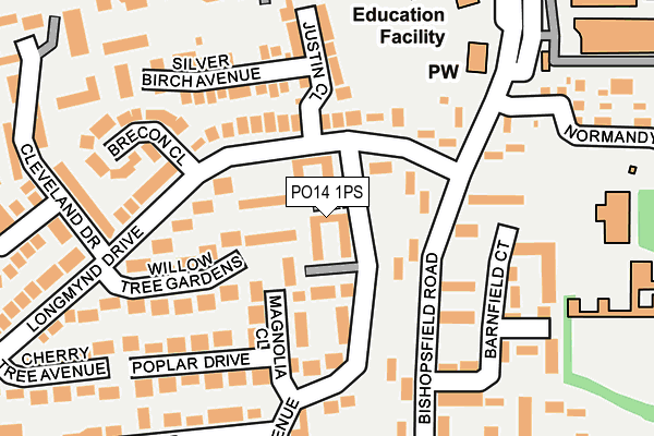 PO14 1PS map - OS OpenMap – Local (Ordnance Survey)