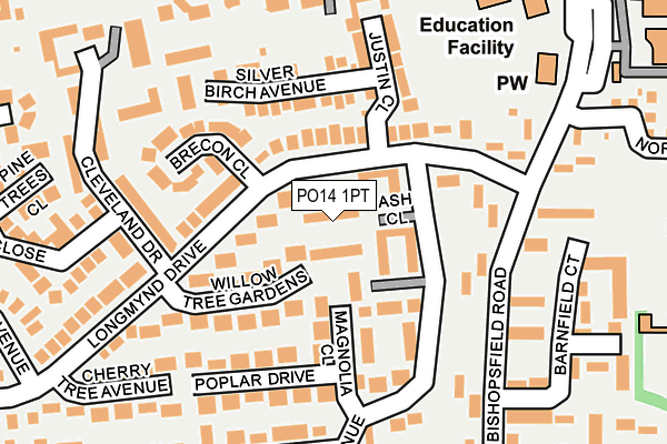 PO14 1PT map - OS OpenMap – Local (Ordnance Survey)