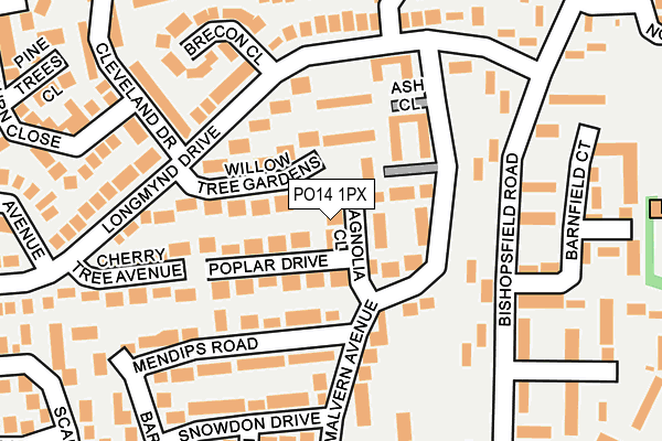 PO14 1PX map - OS OpenMap – Local (Ordnance Survey)