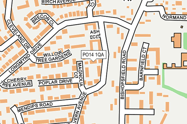 PO14 1QA map - OS OpenMap – Local (Ordnance Survey)