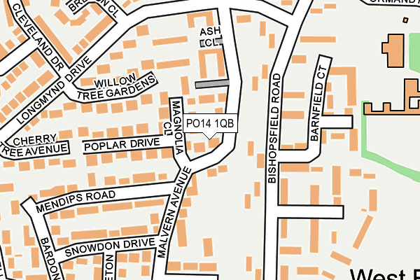 PO14 1QB map - OS OpenMap – Local (Ordnance Survey)