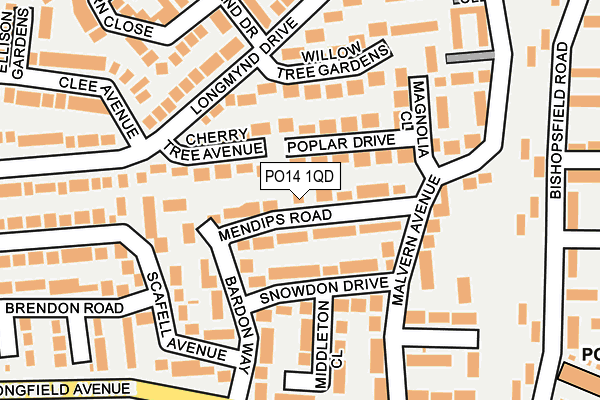 PO14 1QD map - OS OpenMap – Local (Ordnance Survey)