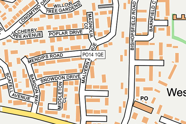 PO14 1QE map - OS OpenMap – Local (Ordnance Survey)