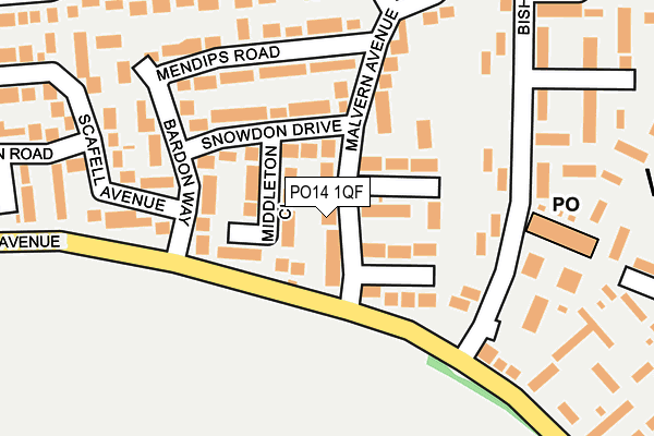 PO14 1QF map - OS OpenMap – Local (Ordnance Survey)