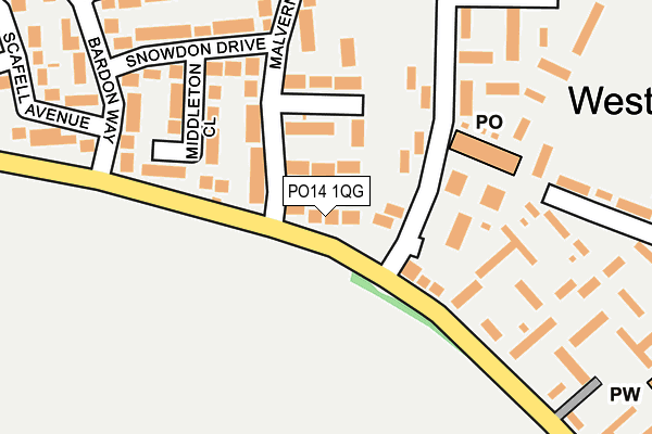 PO14 1QG map - OS OpenMap – Local (Ordnance Survey)