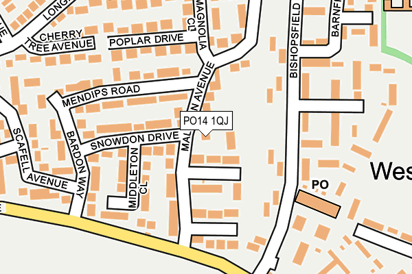 PO14 1QJ map - OS OpenMap – Local (Ordnance Survey)