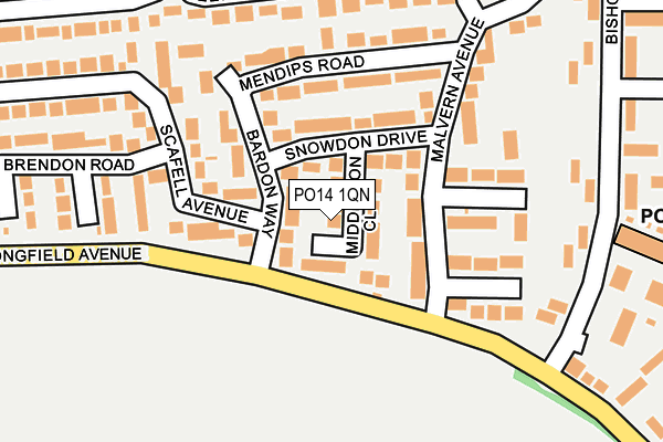PO14 1QN map - OS OpenMap – Local (Ordnance Survey)