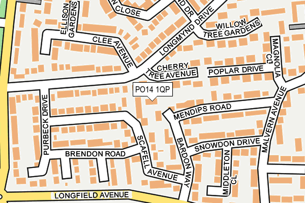 PO14 1QP map - OS OpenMap – Local (Ordnance Survey)