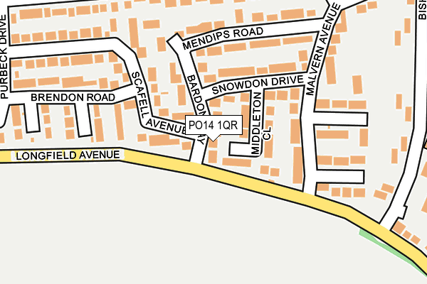 PO14 1QR map - OS OpenMap – Local (Ordnance Survey)