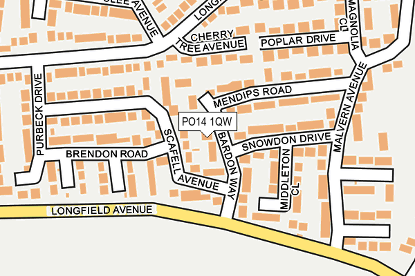 PO14 1QW map - OS OpenMap – Local (Ordnance Survey)