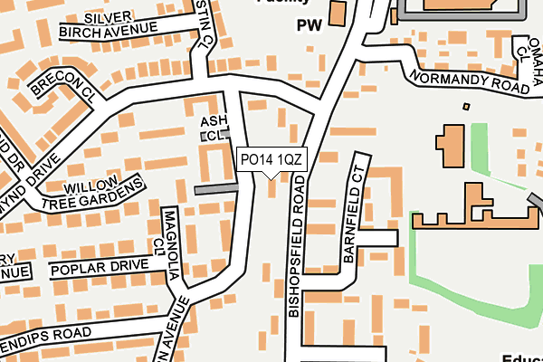 PO14 1QZ map - OS OpenMap – Local (Ordnance Survey)