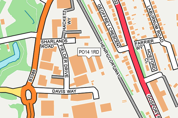 PO14 1RD map - OS OpenMap – Local (Ordnance Survey)