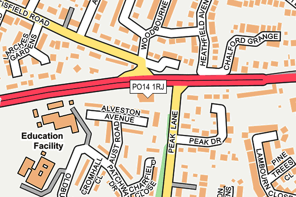 PO14 1RJ map - OS OpenMap – Local (Ordnance Survey)
