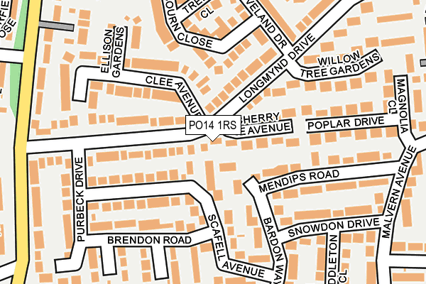 PO14 1RS map - OS OpenMap – Local (Ordnance Survey)