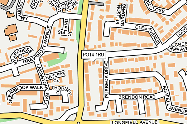 PO14 1RU map - OS OpenMap – Local (Ordnance Survey)