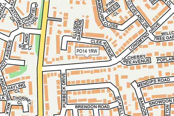 PO14 1RW map - OS OpenMap – Local (Ordnance Survey)