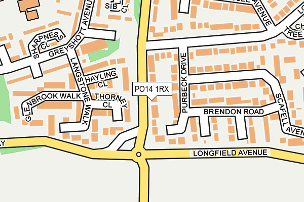 PO14 1RX map - OS OpenMap – Local (Ordnance Survey)