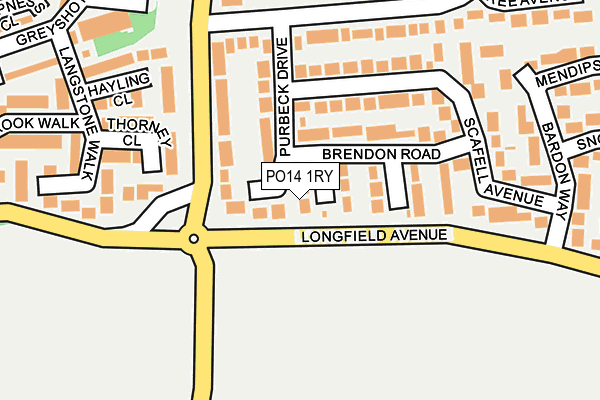 PO14 1RY map - OS OpenMap – Local (Ordnance Survey)