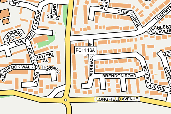 PO14 1SA map - OS OpenMap – Local (Ordnance Survey)